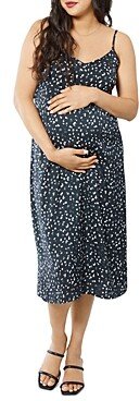 Maternity Printed Satin Slip Dress