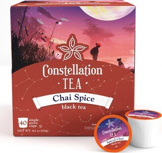 Constellation Tea Spiced Chai Black Tea Pods, Compatible Keurig 2.0 Brewers,40 Ct