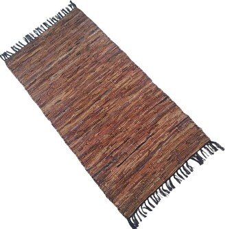 Leather Hearth Rug For Fireplace Fireproof Mat Orange