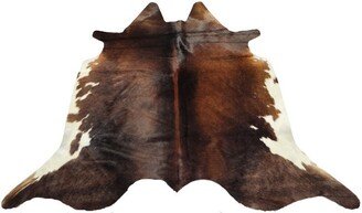 Amazing Tricolor Cowhide Rug Black Brown & White Cow Skin Hide Floor 36 Sqft