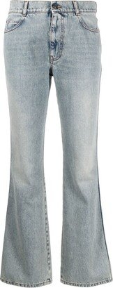 Stonewash Flared Cropped Jeans