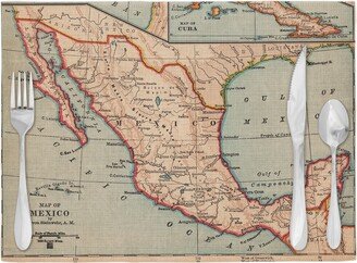 Mexico Map Placemats - Placemat Set Gift Wedding Kitchen Airbnb Decor