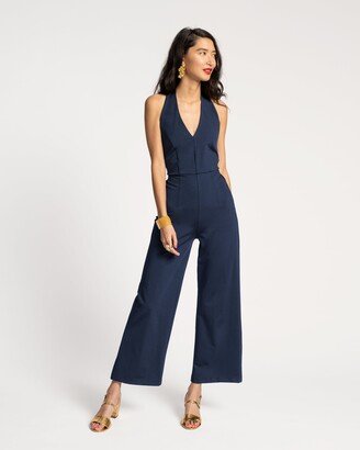 Babe Halter Jumpsuit Navy