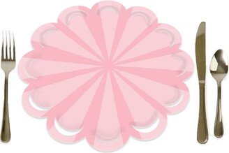 Big Dot of Happiness Pink Stripes - Simple Party Round Table Decorations - Paper Chargers - Place Setting For 12