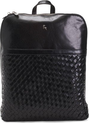 Leather Triple Entry Backpack for Women