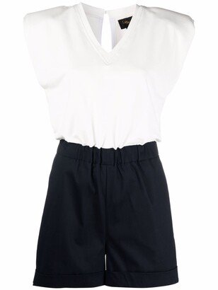 Two-Tone Sleeveless Playsuit