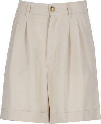 Linen Blend Bermuda Shorts