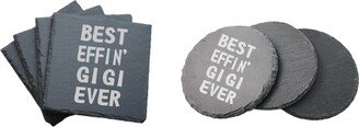 Funny Gigi Coaster Set Engraved - Best Effin Ever Slate Mothers Day, Christmas Gift