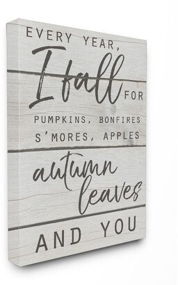 Every Year I Fall For You Typography Canvas Wall Art, 16 x 20