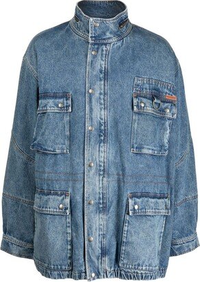 Pocketed Denim Parka