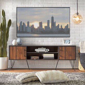 Vintage Living TV Stand for TVs up to 55 Black/Walnut - Buylateral