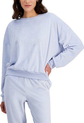 Grayson Threads, The Label Juniors' Butterfly Velour Sweatshirt