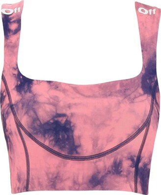 Tie-Dye Logo Printed Sports Bra