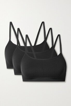 Loren Set Of Three Stretch Sports Bras - Black