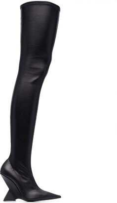 Cheope 110mm leather above-knee boots