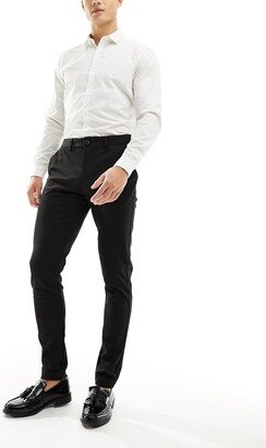 slim fit jersey smart suit pants in black