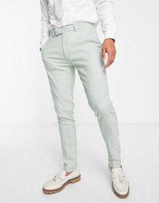 smart oxford skinny suit pants in dusky green