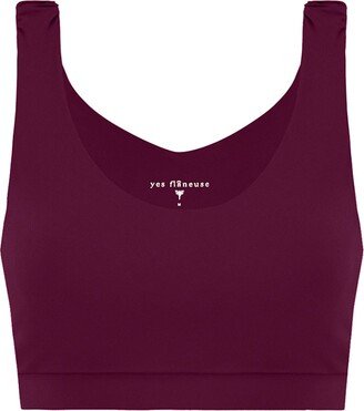 Yes Flâneuse Johanna Scrunch Strap Sports Bra Plum Caspia