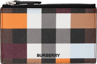 Multicolor Colour Block Check Card Holder