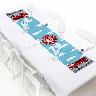 Big Dot Of Happiness Fired Up Fire Truck - Petite Firefighter Party Paper Table Runner 12 x 60 inches