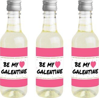 Big Dot Of Happiness Be My Galentine - Mini Wine Bottle Label Stickers - Valentine's Day Gift - 16 Ct