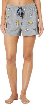 Rocket with Daisy Snuggle Up Sleep Shorts (Heather Gray) Women's Pajama