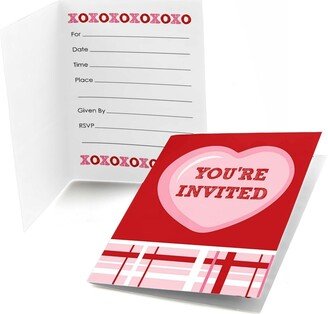 Big Dot Of Happiness Conversation Hearts - Fill In Valentine's Day Party Invitations (8 count)