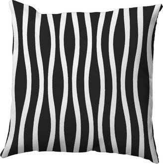 16 Inch Black Decorative Striped Throw Pillow