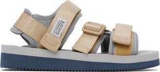 Beige & Gray KISEE-V Sandals