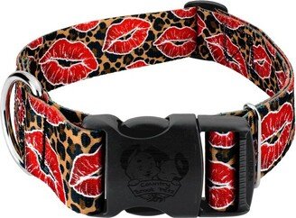 Country Brook Petz 1 1/2 Inch Deluxe Cheetah Kisses Dog Collar (Medium)