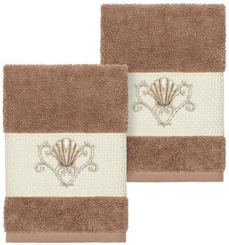 Bella Embellished Washcloth - Set of 2 - Latte