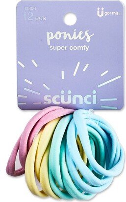 Hosiery Pastel Hair Tie Ponytailers - 12pk