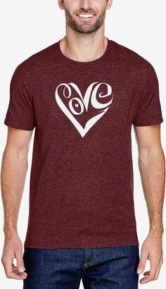 Men's Premium Blend Word Art Script Love Heart T-shirt