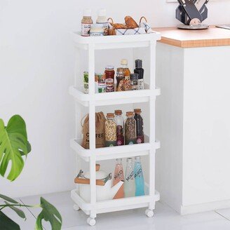 HANAMYA 4-Shelf Plastic Rolling Storage Cart