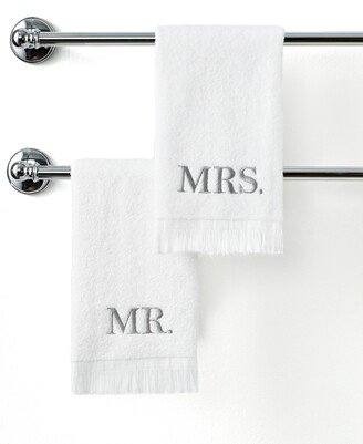 Mr. & Mrs. Embroidered Cotton Fingertip Towel, 11