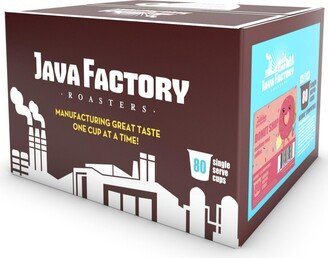 Donut Shop Blend by Java Factory, Flavored Med Roast Coffee Pods, Keurig 2.0,80 Ct