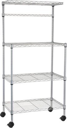 4 Layer Adjustable Kitchen Bakers Rack Shelf Microwave Oven Stand Storage Cart - 23.62 x 13.78 x 47.24