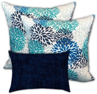 Joita Home Dark Shadows Indoor/Outdoor, Zippered Pillow Cover with Insert, Set of 2 Large & 1 Lumbar