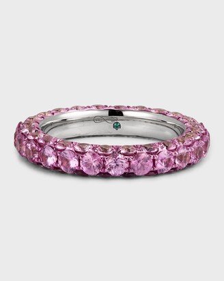 Graziela Gems 18K White Gold Pink Sapphire 3-Sided Ring