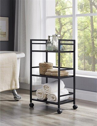 Phoebecatinc Widen 3 Tiers Black Multi-functional Storage Cart