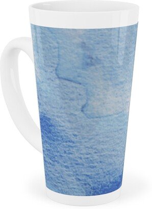 Mugs: Watercolor Rorscharch - Blue Tall Latte Mug, 17Oz, Blue