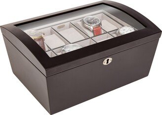 Royce Locking Glass Top Wooden Watch Box