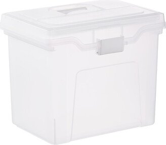 Iris Letter-Size Portable File Box with Lid Organizer Translucent