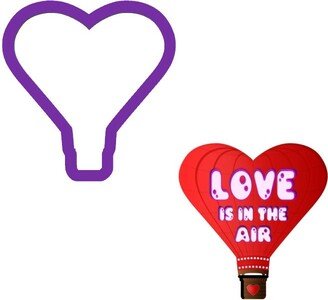 Heart Hot Air Balloon Cookie Cutter - Valentines Day Cutters Polymer Clay Fondant