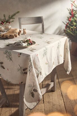 May We Fly Holly + Greens Linen Tablecloth-AA