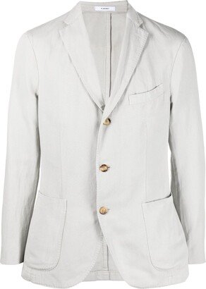 Notched-Lapels Single-Breasted Blazer-AG