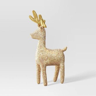 18 Sequined Fabric Deer Animal Christmas Sculpture - Wondershop™ Gold