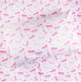 Kids Rule 4 Piece Sheet Set, Full - Unicorn/Pink