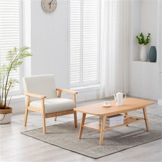 BESTCOSTY Coffee Table and Beige Chair Set