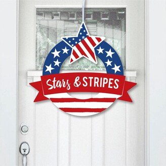 Big Dot Of Happiness Stars & Stripes - Outdoor Patriotic Party Decor - Front Door Wreath